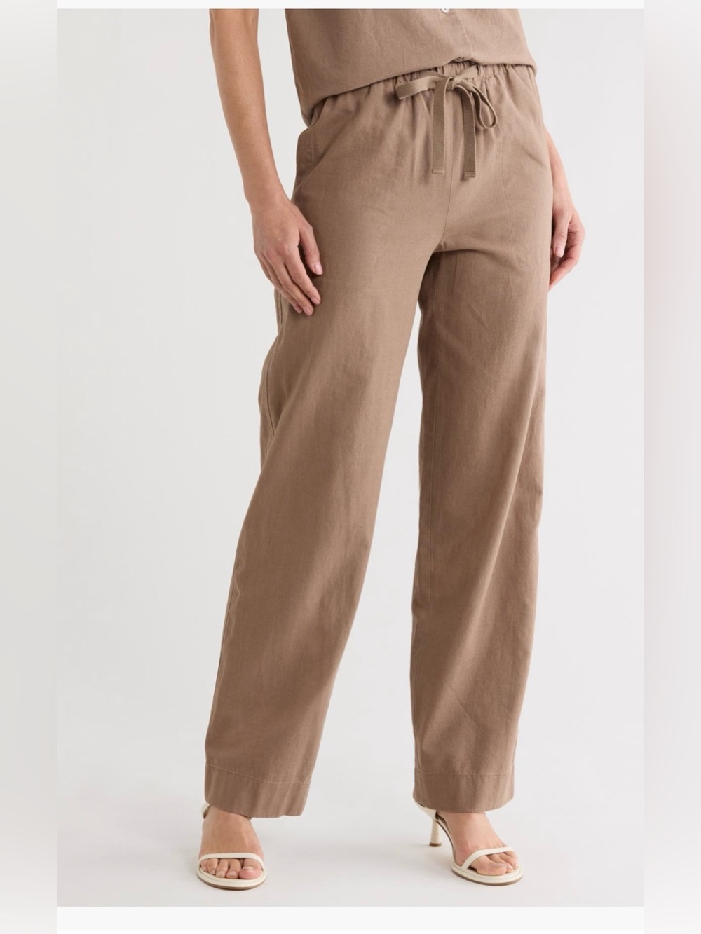 Vince Tie Front Pull-On Pants — Desert Wind Brown NWT $298 Medium